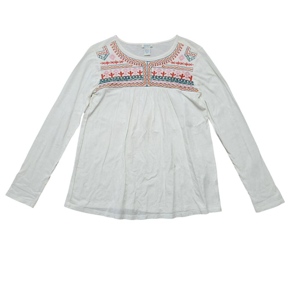 Sundance Embroidered Long Sleeve Tee Size Medium